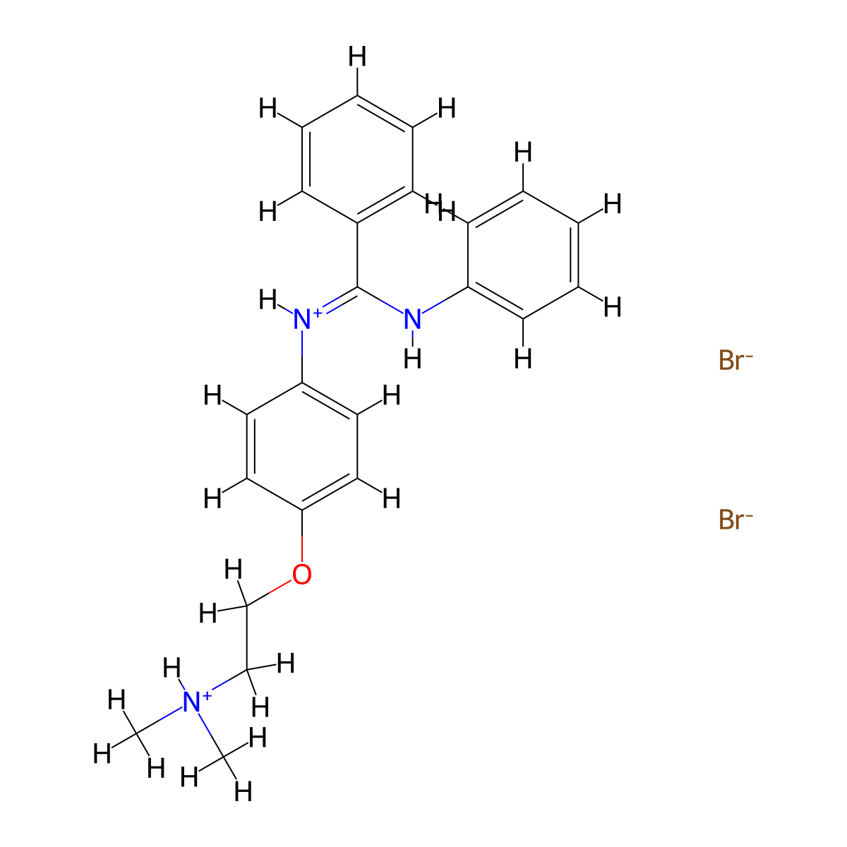 Benzamidine, N-(p-(2-(dimethylamino)ethoxy)phenyl)-N'-phenyl-, dihydrobromide molecular structure, CAS 80784-99-2
