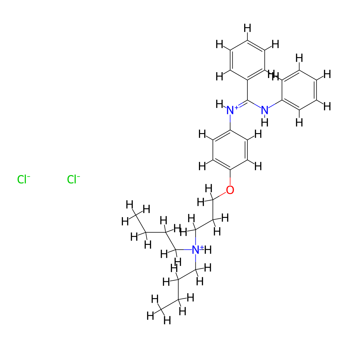 Benzamidine, N-(p-(3-(dibutylamino)propoxy)phenyl)-N'-phenyl-, dihydrochloride molecular structure, CAS 80785-01-9