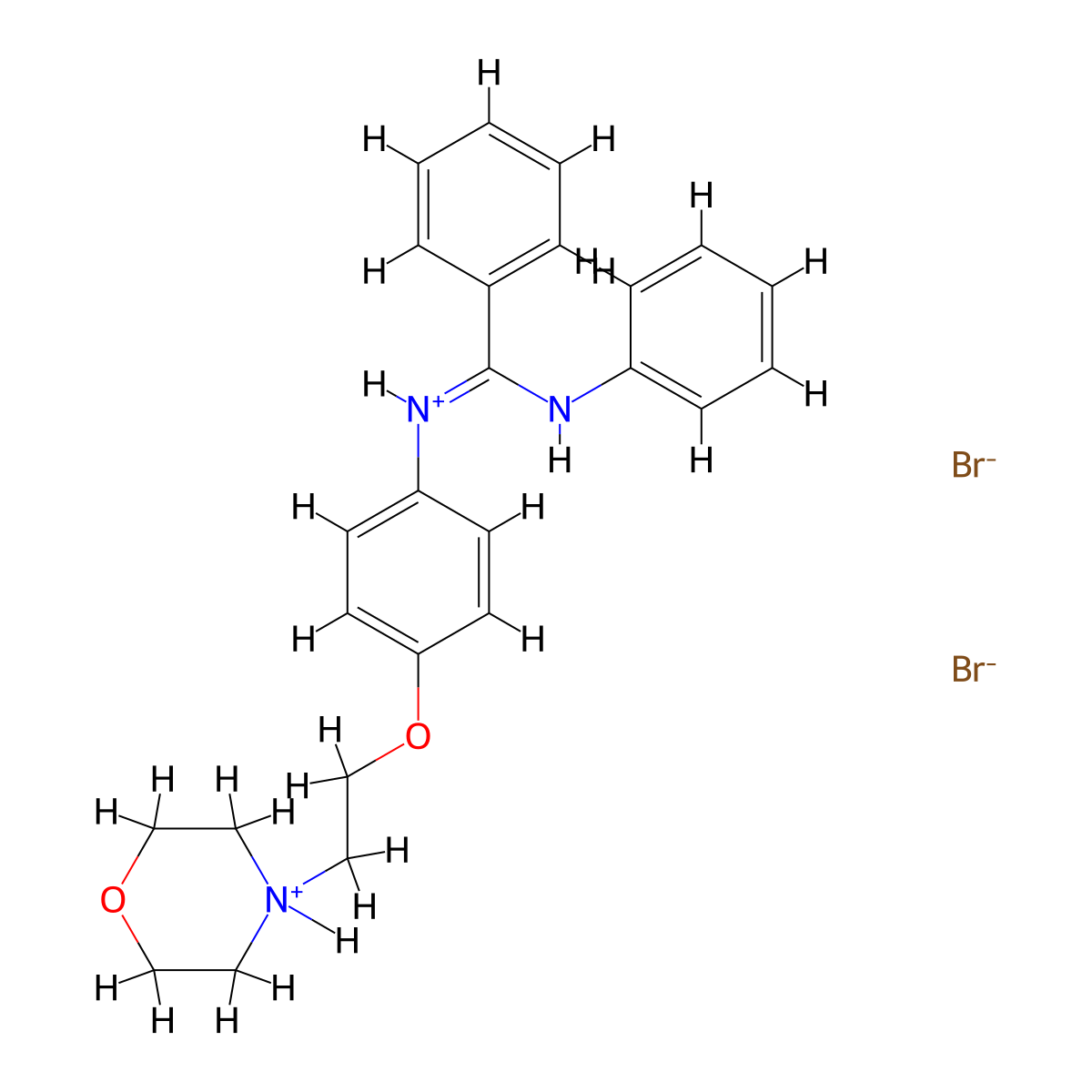 Benzamidine, N-(p-(2-morpholinoethoxy)phenyl)-N'-phenyl-, dihydrobromide molecular structure, CAS 80785-04-2