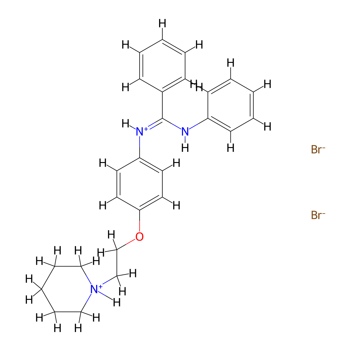 Benzamidine, N'-phenyl-N-(p-(2-piperidinoethoxy)phenyl)-,dihydrobromide molecular structure, CAS 80785-08-6