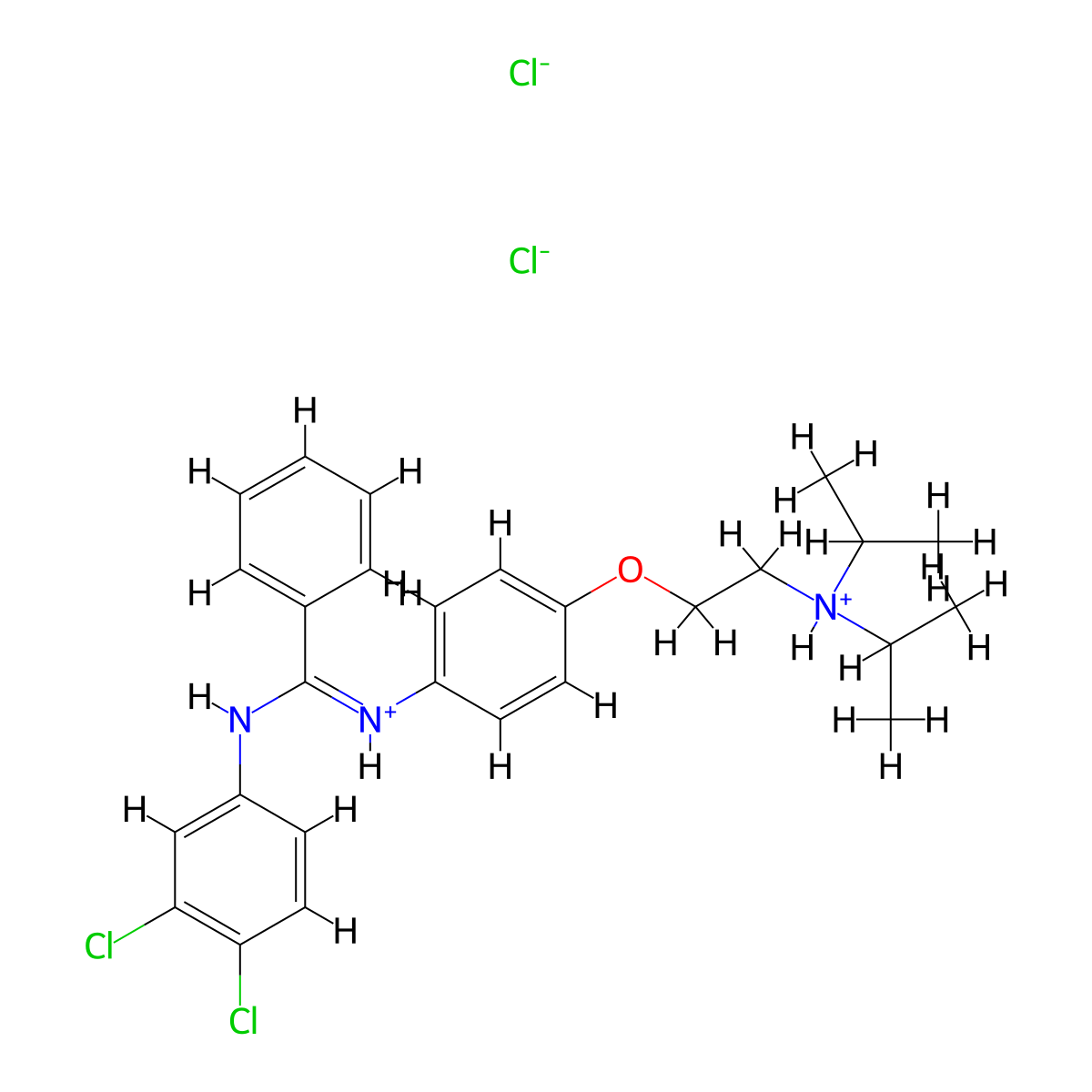 Benzamidine, N'-(3,4-dichlorophenyl)-N-(p-(2-(diisopropylamino)ethoxy)phenyl)-, dihydrochloride molecular structure, CAS 80785-16-6