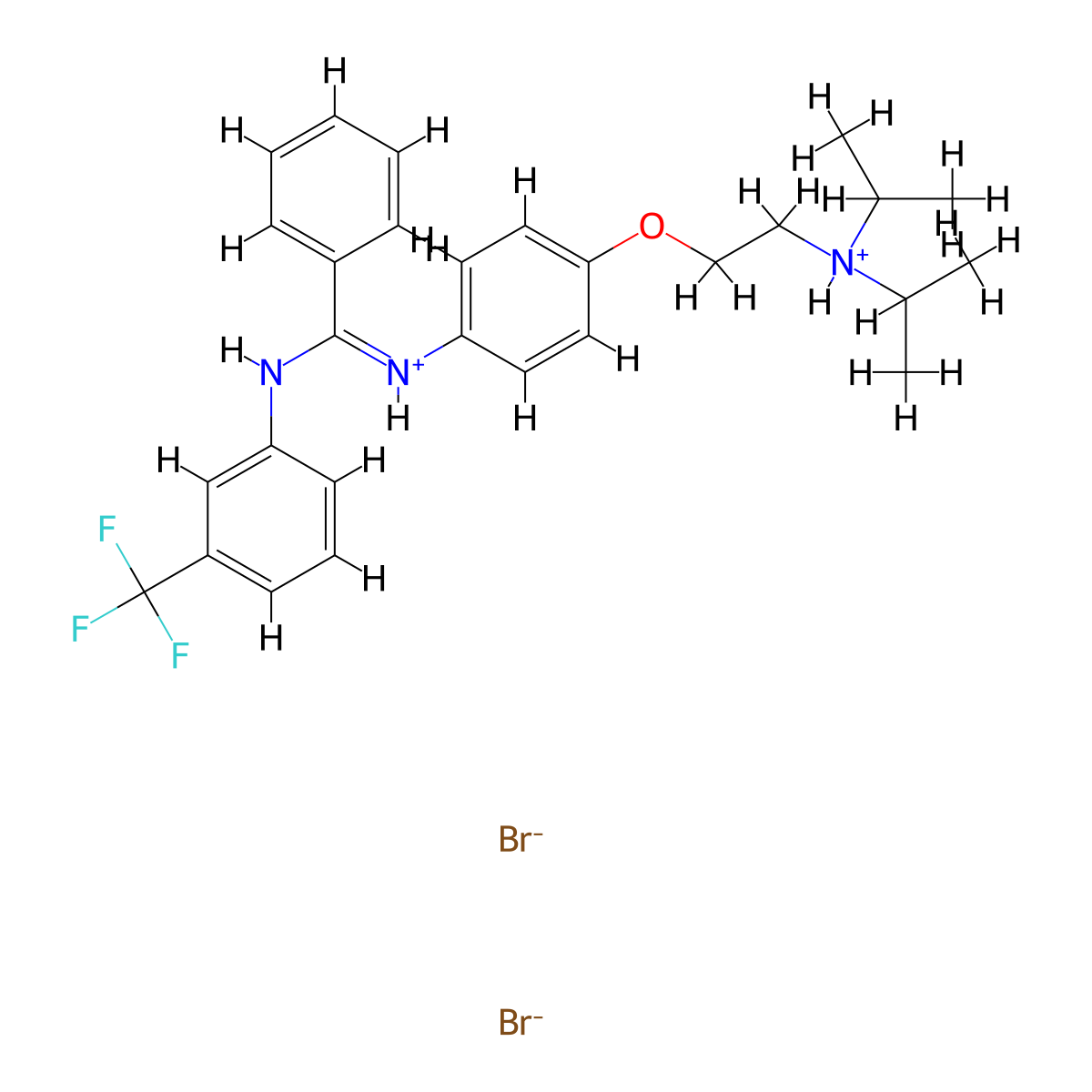 Benzamidine, N-(p-(2-(diisopropylamino)ethoxy)phenyl)-N'-(alpha,alpha,alpha-fluoro-m-tolyl)-,dihydrochloride molecular structure, CAS 80785-18-8