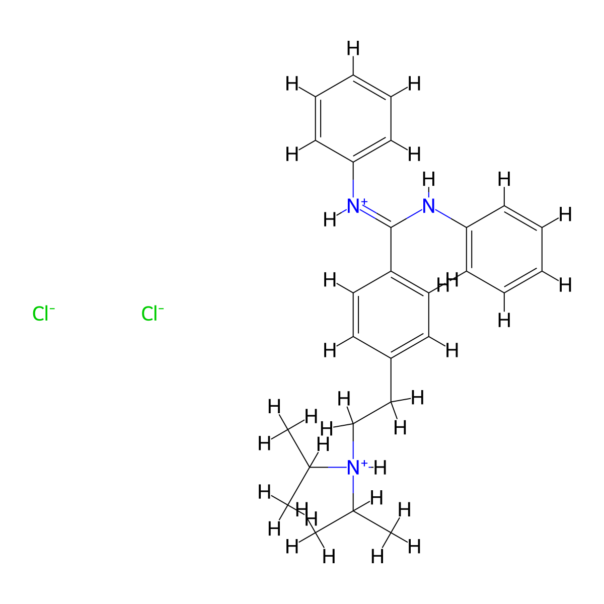Benzamidine, 4-(2-(diisopropylamino)ethyl)-N,N'-diphenyl-, dihydrochloride molecular structure, CAS 80785-22-4