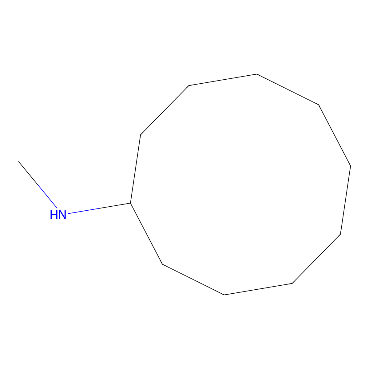N-Cyclodecylmethylamine molecular structure, CAS 80789-66-8