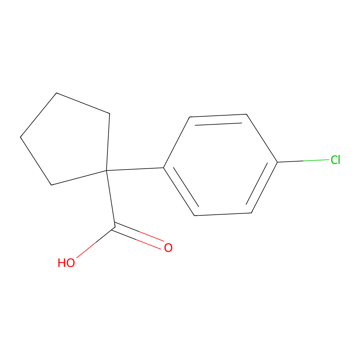 1-(4-Chlorophenyl)cyclopentanecarboxylic acid molecular structure, CAS 80789-69-1
