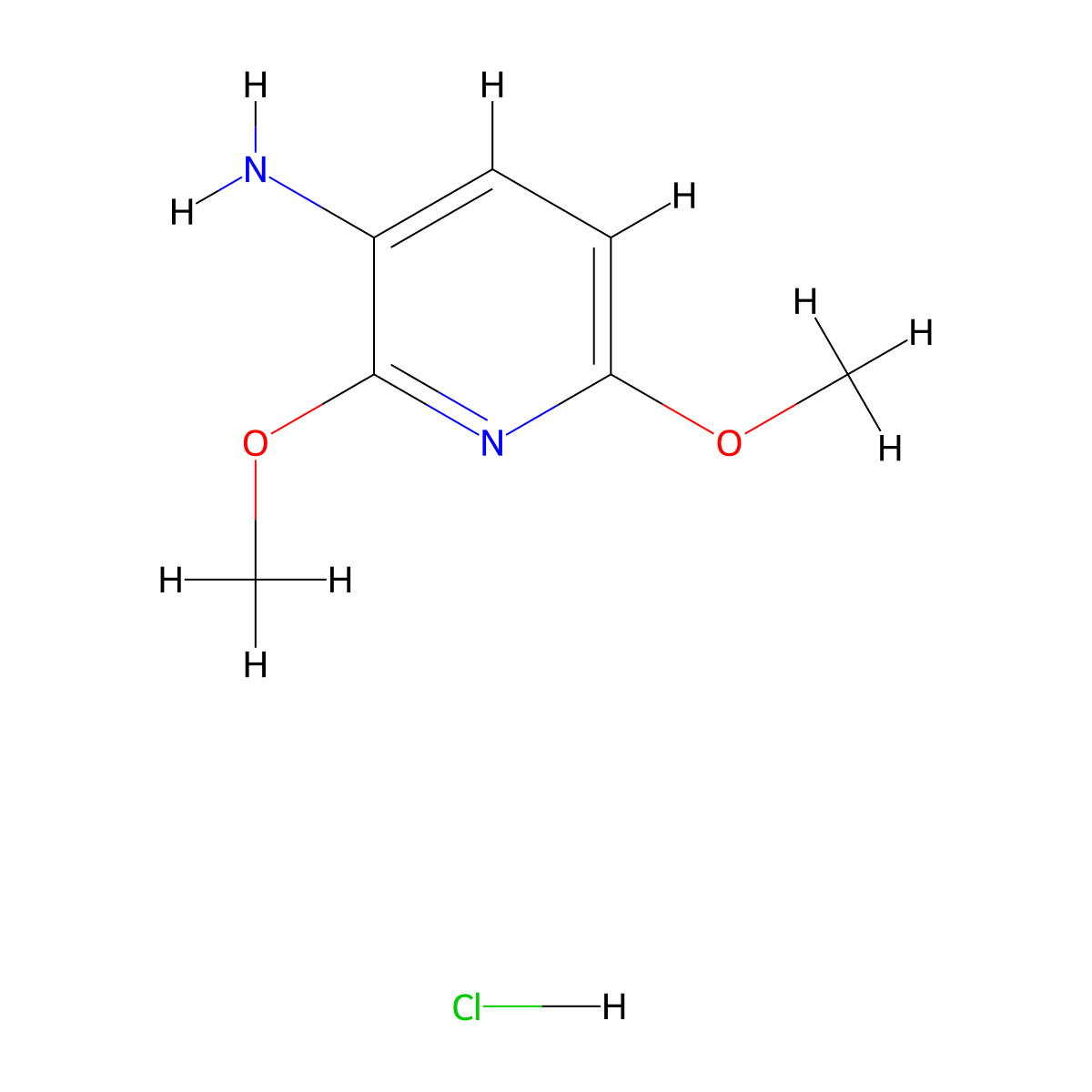 2,6-Dimethoxypyridin-3-amine monohydrochloride molecular structure, CAS 80789-72-6