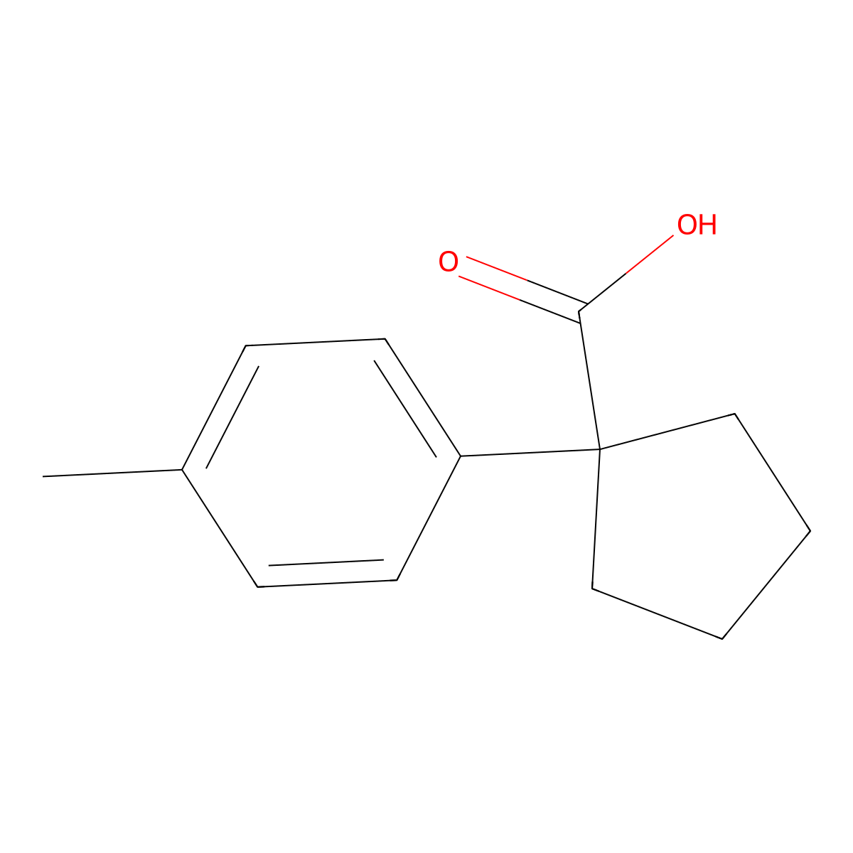 1-(4-Methylphenyl)cyclopentanecarboxylic acid molecular structure, CAS 80789-75-9
