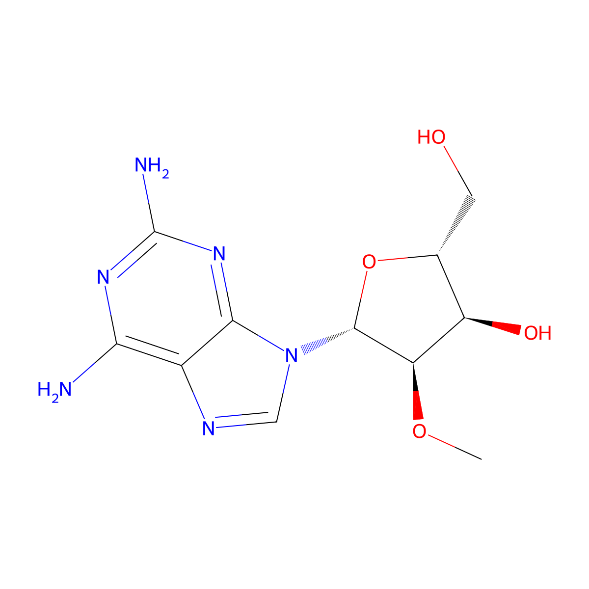 2-Amino-2'-O-methyladenosine molecular structure, CAS 80791-87-3