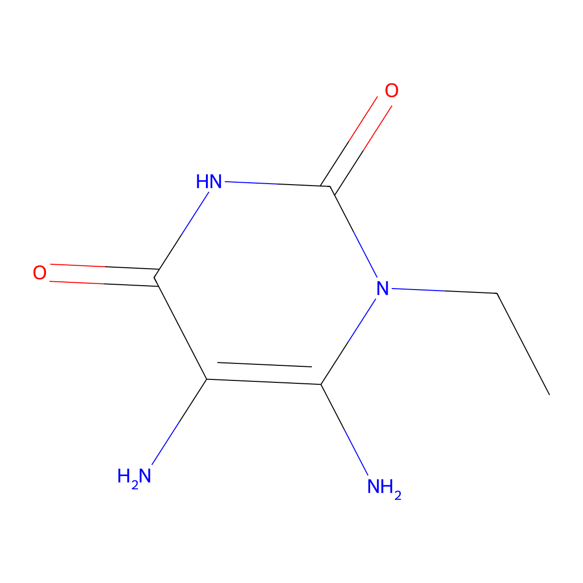 5,6-Diamino-1-ethyl-1,2,3,4-tetrahydropyrimidine-2,4-dione molecular structure, CAS 80798-52-3