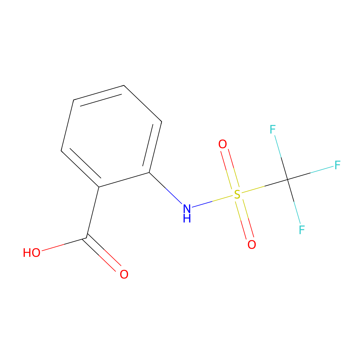 2-Trifluoromethanesulfonamidobenzoic acid molecular structure, CAS 80798-75-0