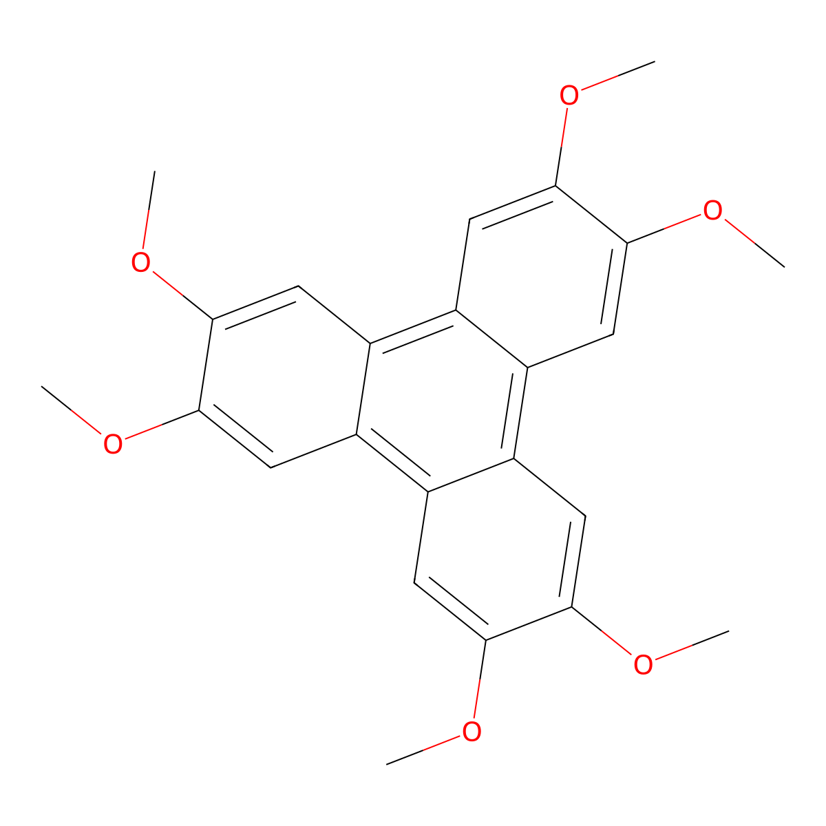 2,3,6,7,10,11-Hexamethoxytriphenylene molecular structure, CAS 808-57-1