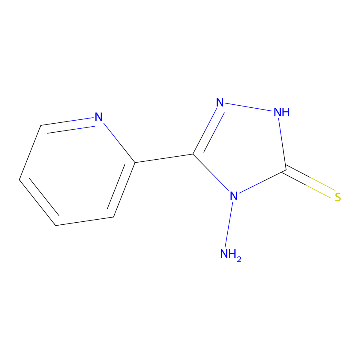 4-amino-5-(pyridin-2-yl)-4H-1,2,4-triazole-3-thiol molecular structure, CAS 80809-37-6