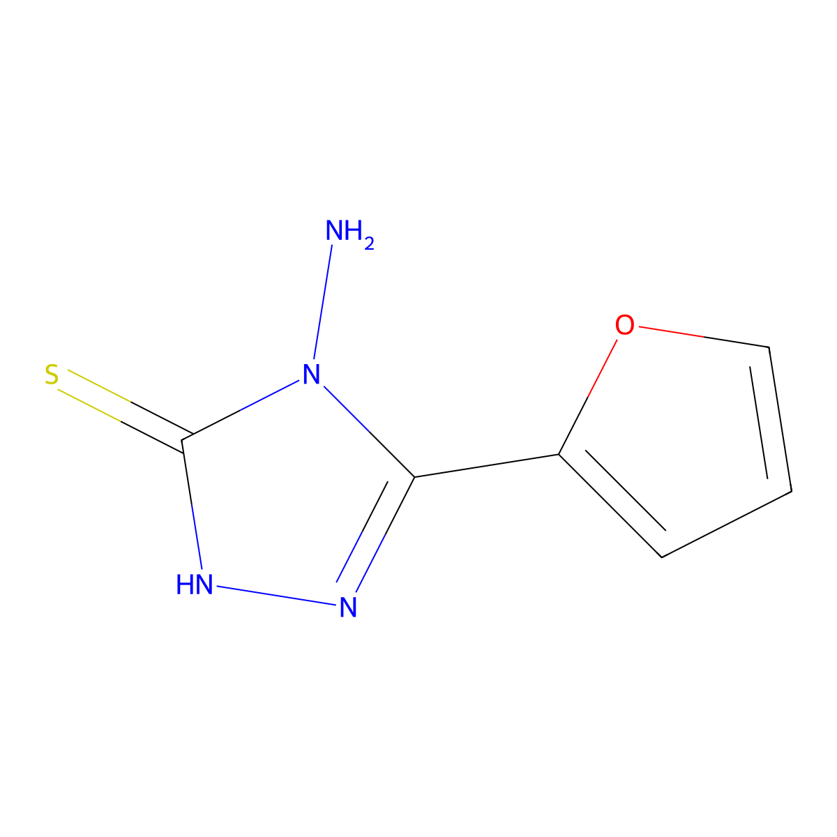 4-amino-5-(furan-2-yl)-4H-1,2,4-triazole-3-thiol molecular structure, CAS 80809-38-7
