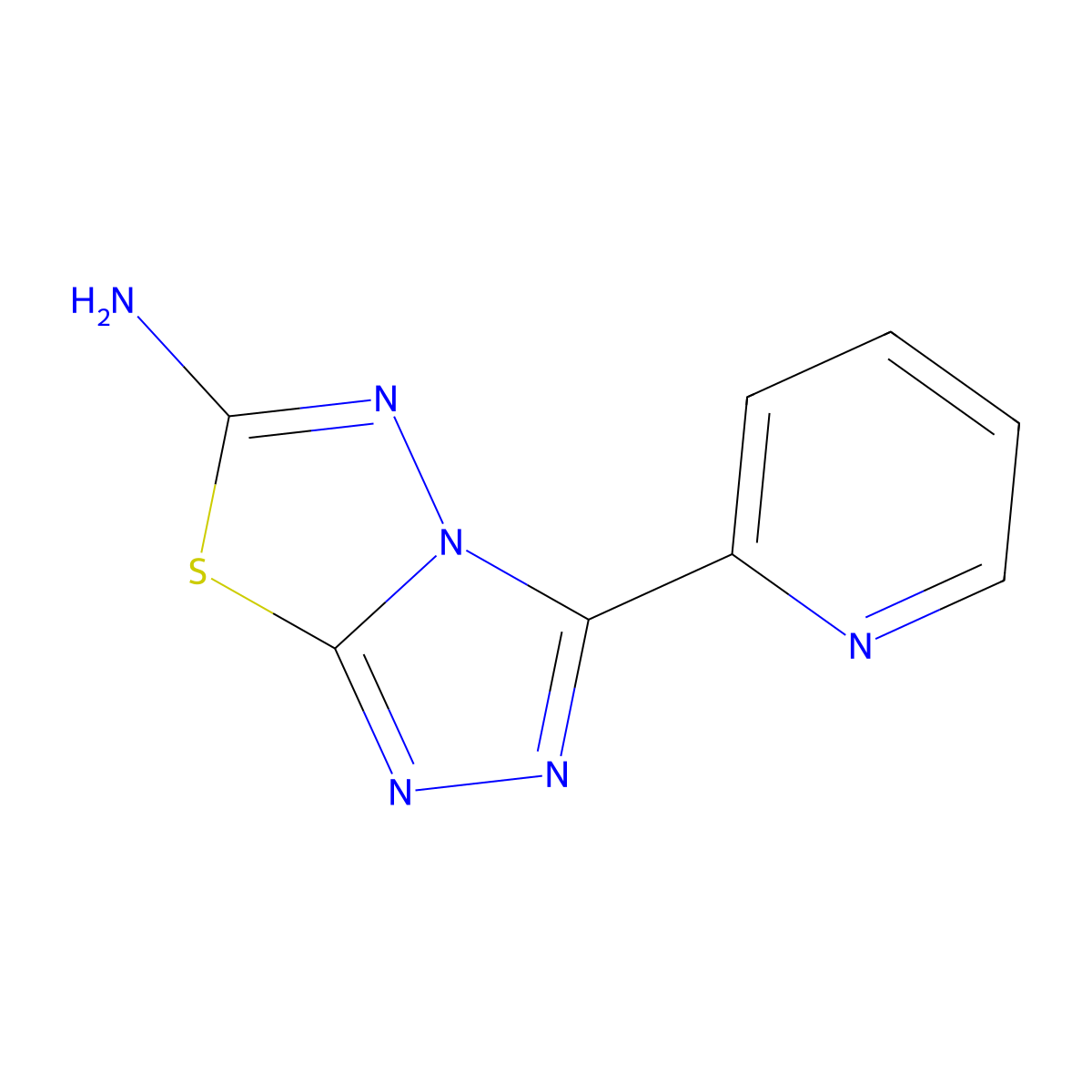 3-(Pyridin-2-yl)-[1,2,4]triazolo[3,4-b][1,3,4]thiadiazol-6-amine molecular structure, CAS 80809-39-8
