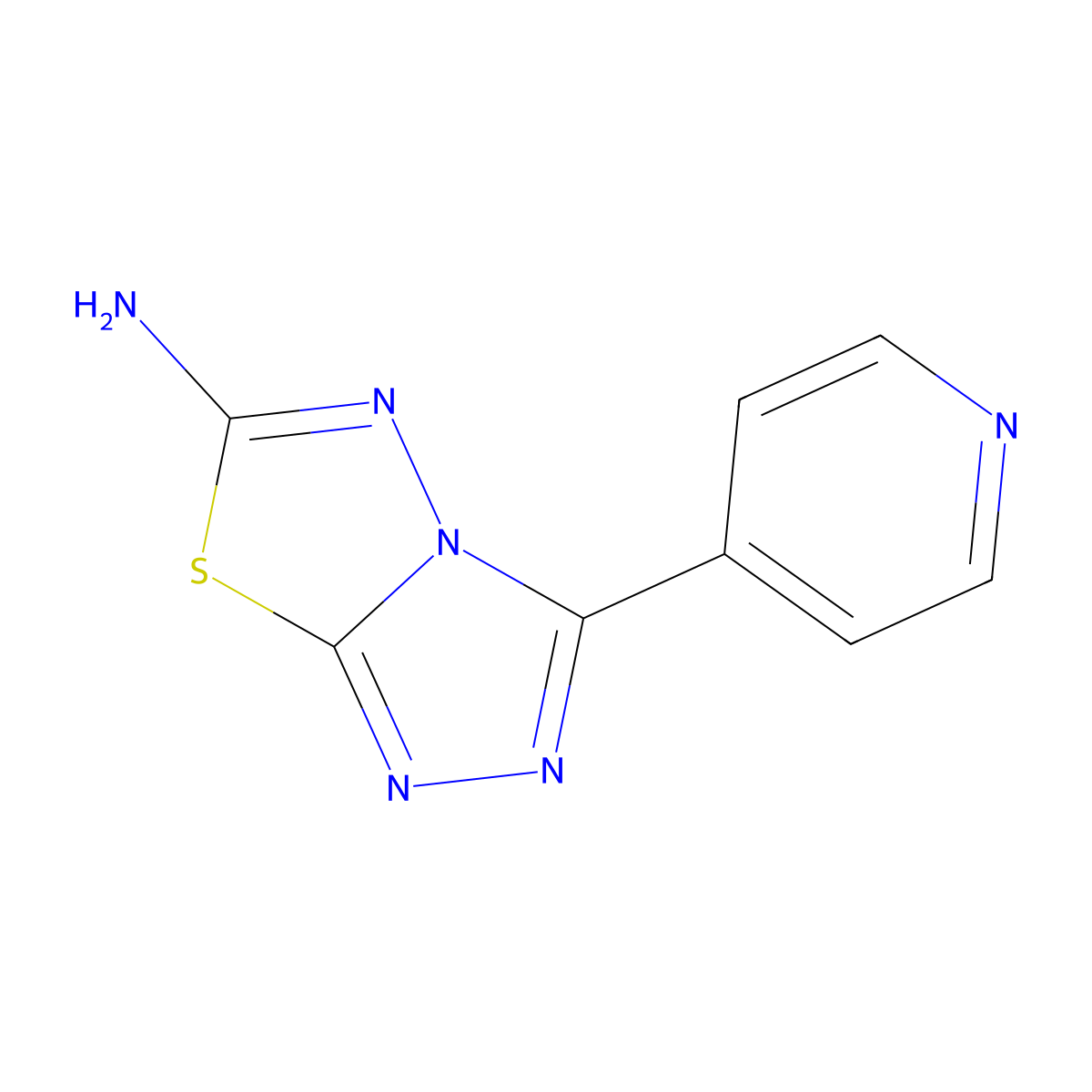3-(Pyridin-4-yl)-[1,2,4]triazolo[3,4-b][1,3,4]thiadiazol-6-amine molecular structure, CAS 80809-41-2