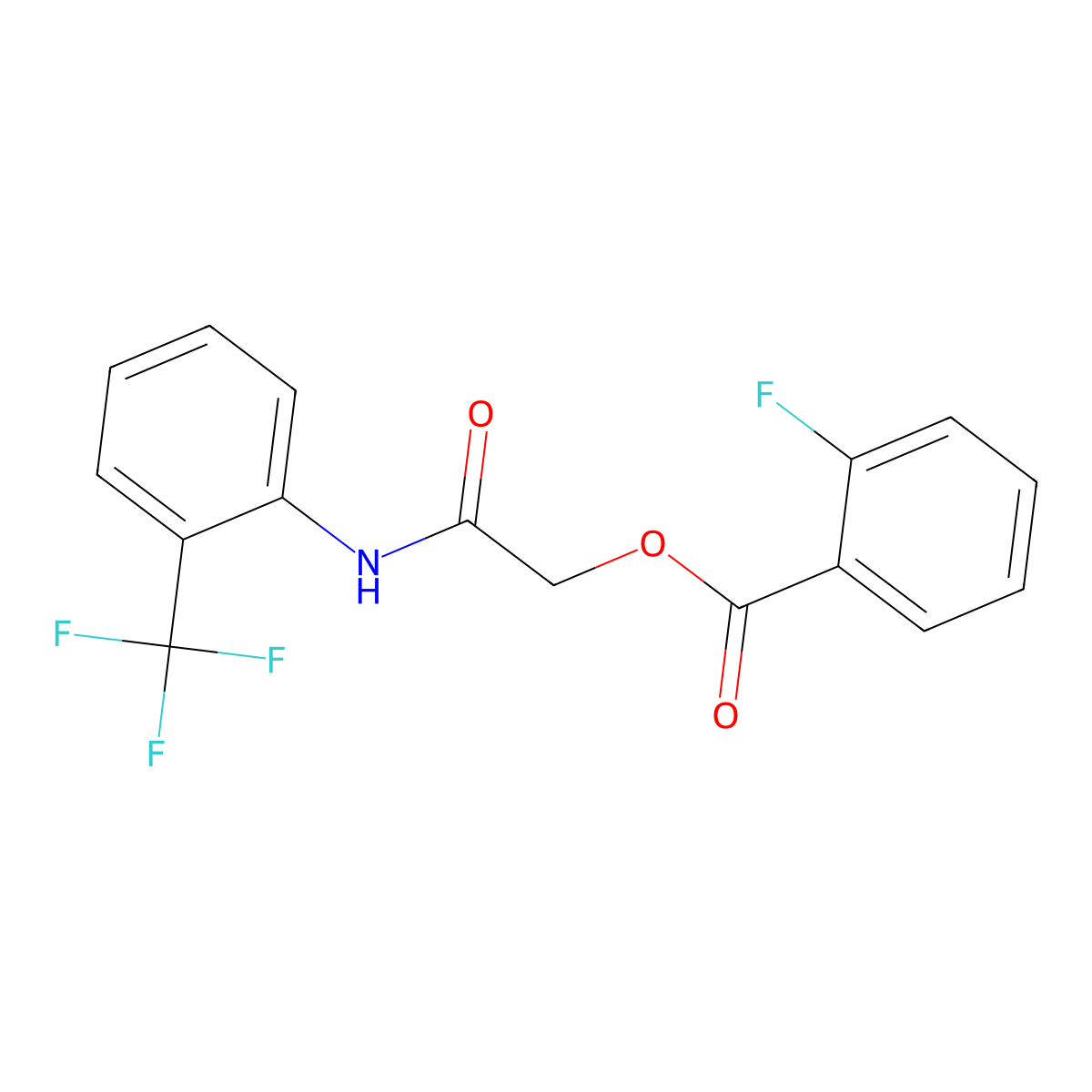 {[2-(Trifluoromethyl)phenyl]carbamoyl}methyl 2-fluorobenzoate molecular structure, CAS 808105-83-1