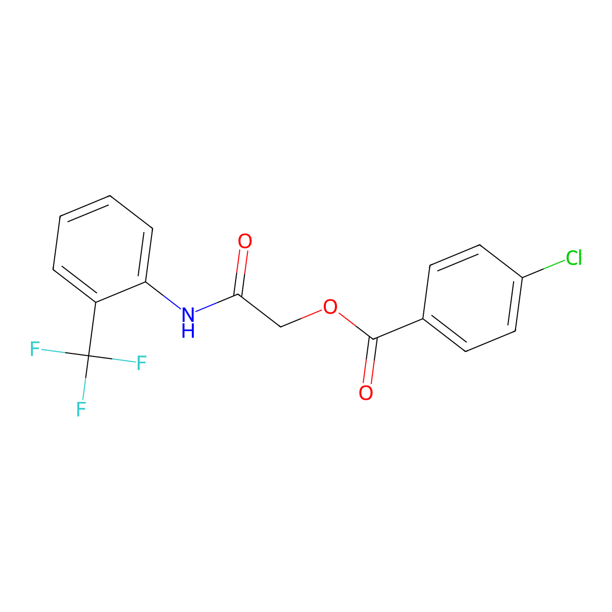 [2-Oxo-2-[2-(trifluoromethyl)anilino]ethyl] 4-chlorobenzoate molecular structure, CAS 808106-09-4