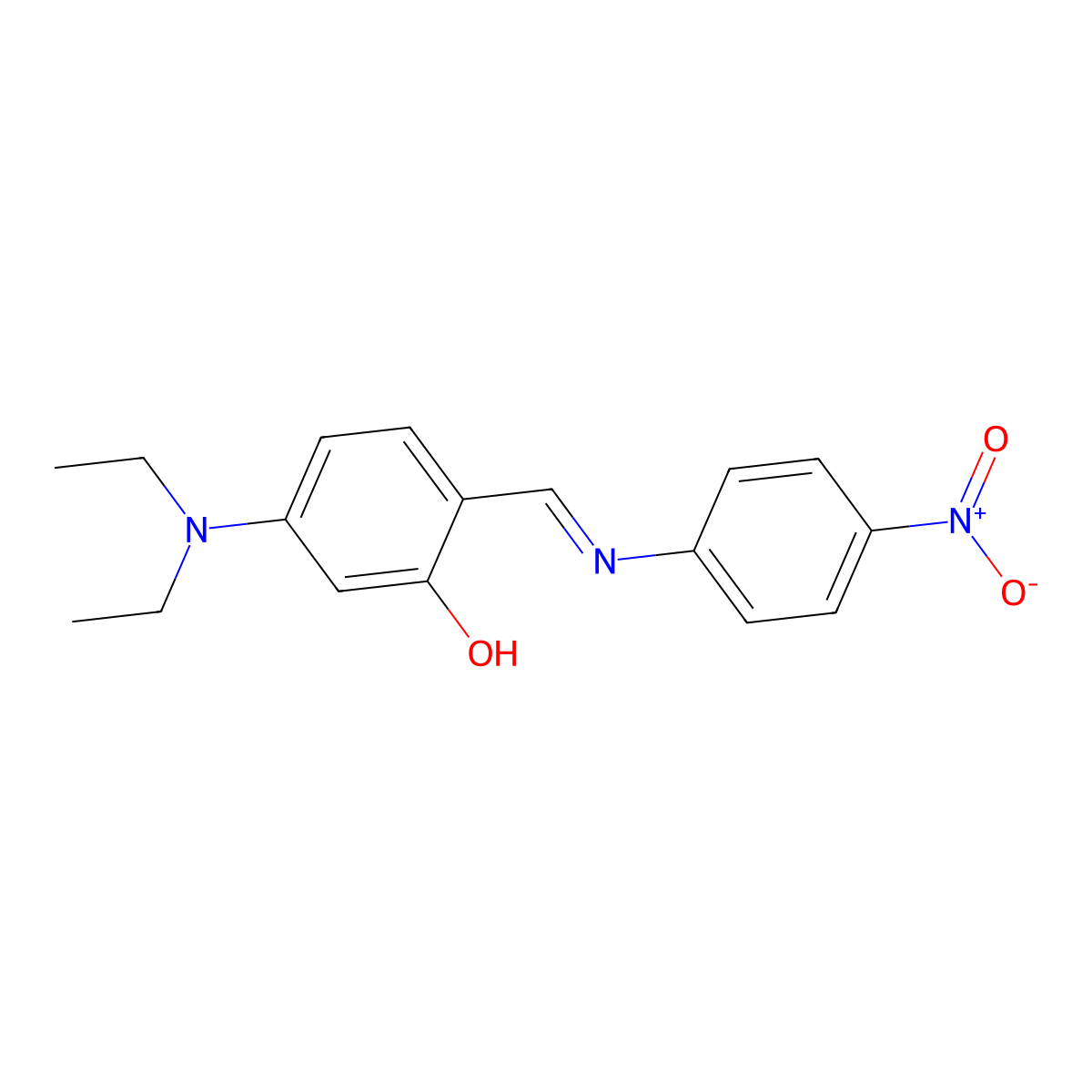 5-(Diethylamino)-2-[(E)-[(4-nitrophenyl)imino]methyl]phenol molecular structure, CAS 808114-09-2