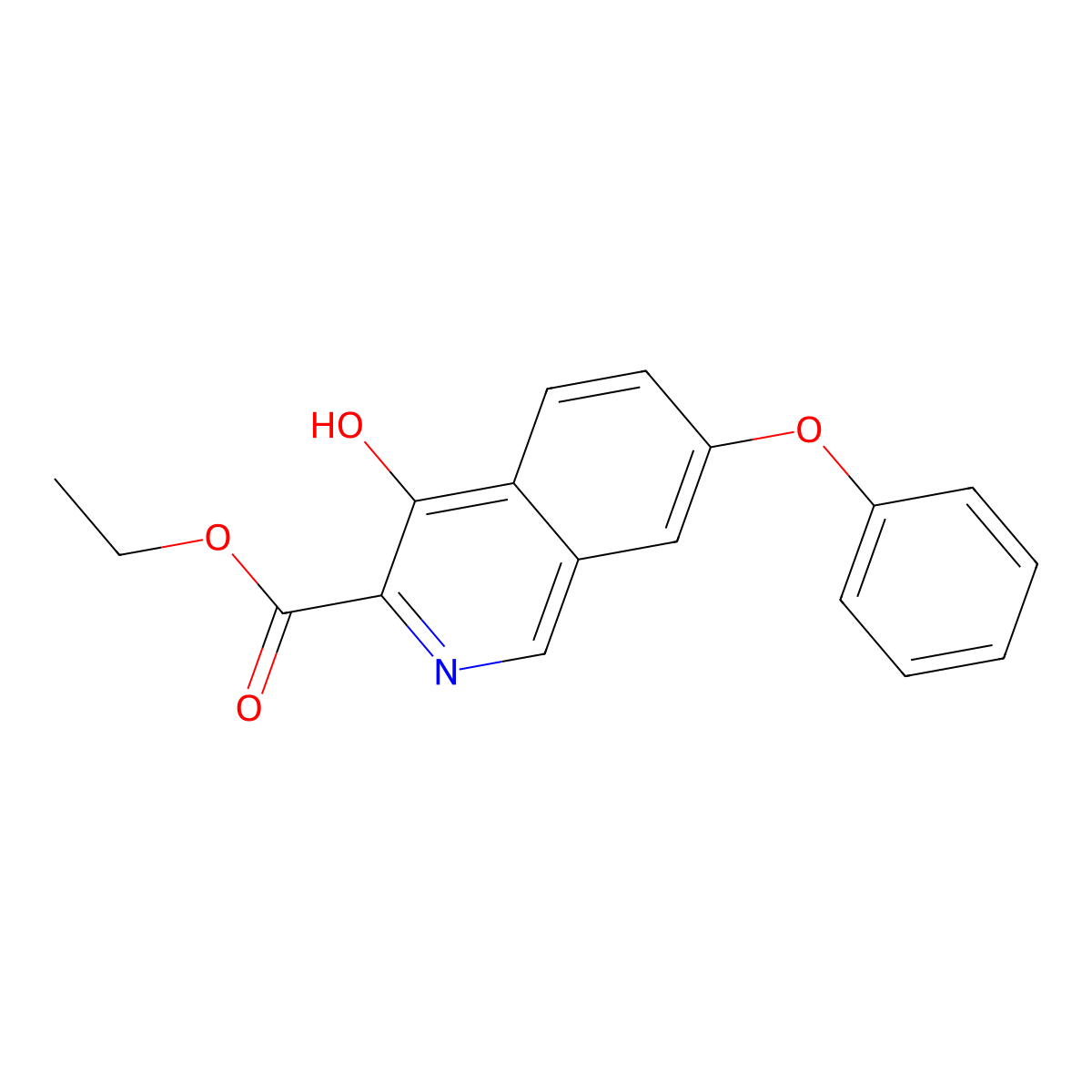 Ethyl 4-hydroxy-7-phenoxyisoquinoline-3-carboxylate molecular structure, CAS 808116-52-1