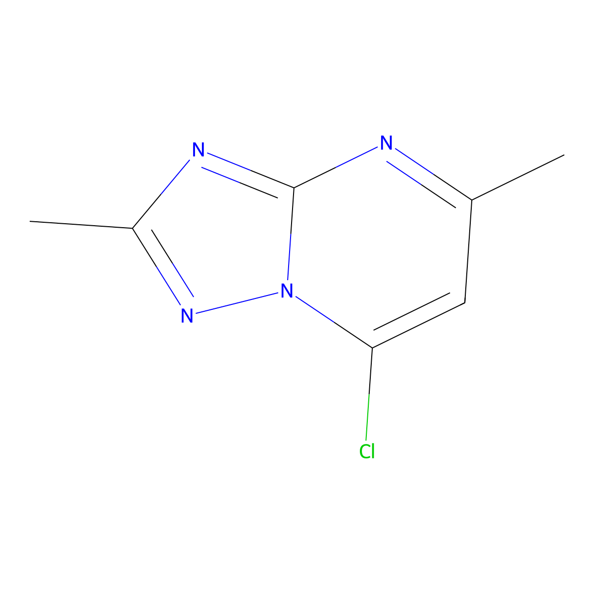7-Chloro-2,5-dimethyl-(1,2,4)triazolo(1,5-a)pyrimidine molecular structure, CAS 80812-36-8