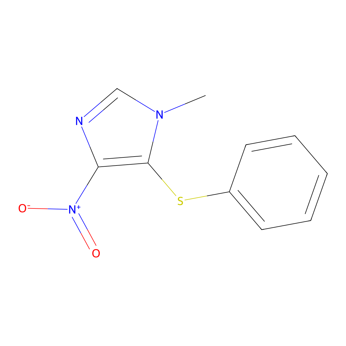 1-methyl-4-nitro-5-(phenylsulfanyl)-1H-imidazole molecular structure, CAS 80812-44-8
