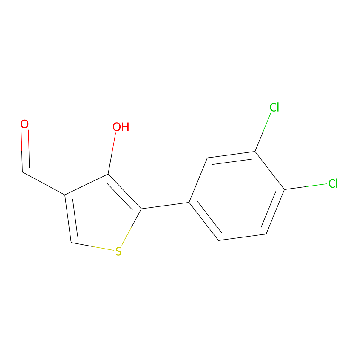 5-(3,4-Dichlorophenyl)-4-hydroxythiophene-3-carbaldehyde molecular structure, CAS 808122-88-5