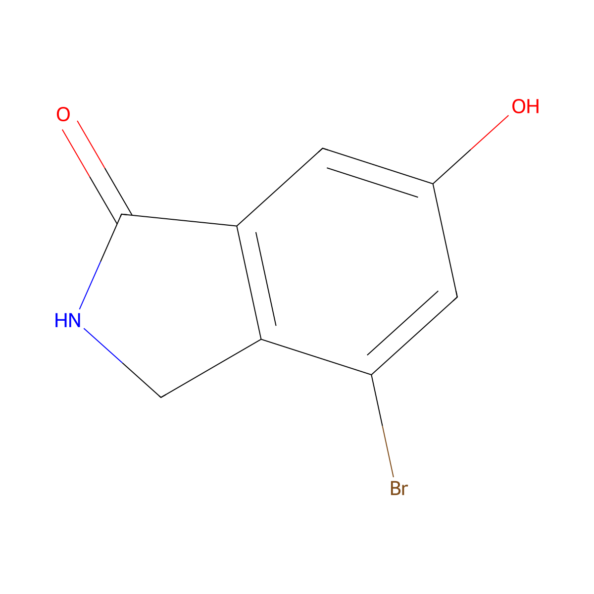 4-bromo-6-hydroxy-2,3-dihydro-1H-isoindol-1-one molecular structure, CAS 808127-76-6