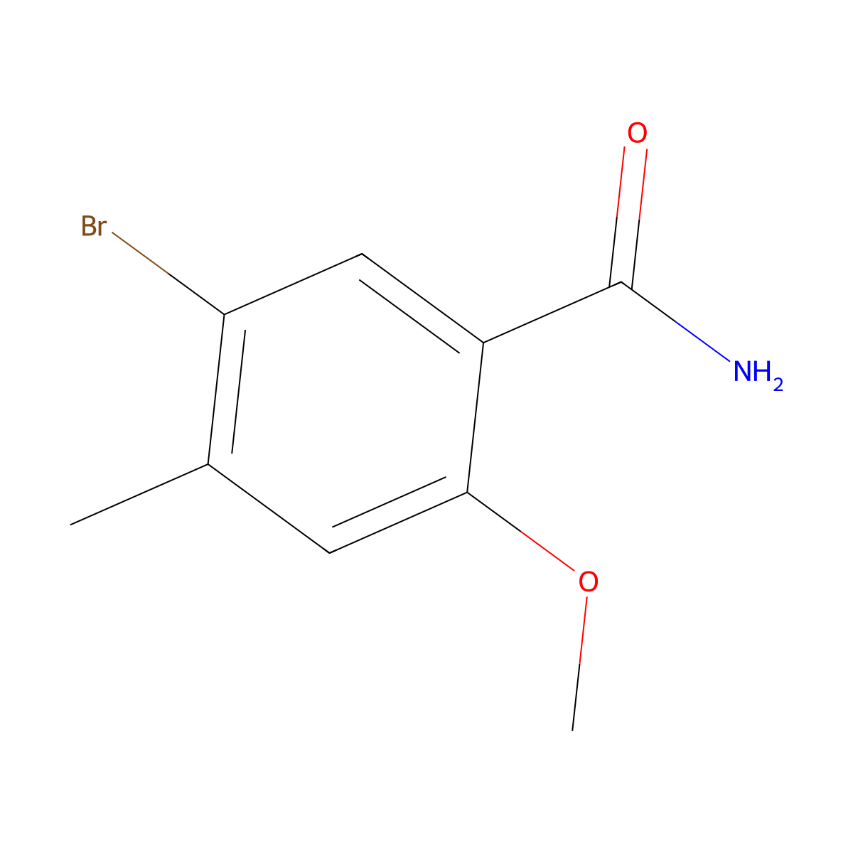 5-Bromo-2-methoxy-4-methylbenzamide molecular structure, CAS 808133-96-2