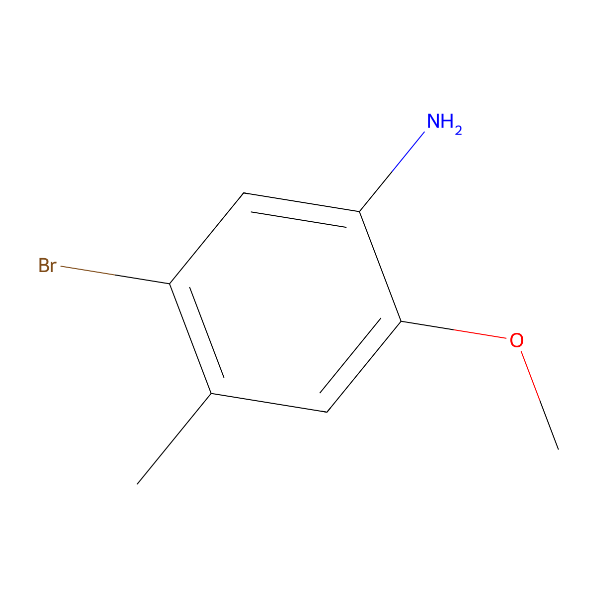 5-Bromo-2-methoxy-4-methylaniline molecular structure, CAS 808133-98-4