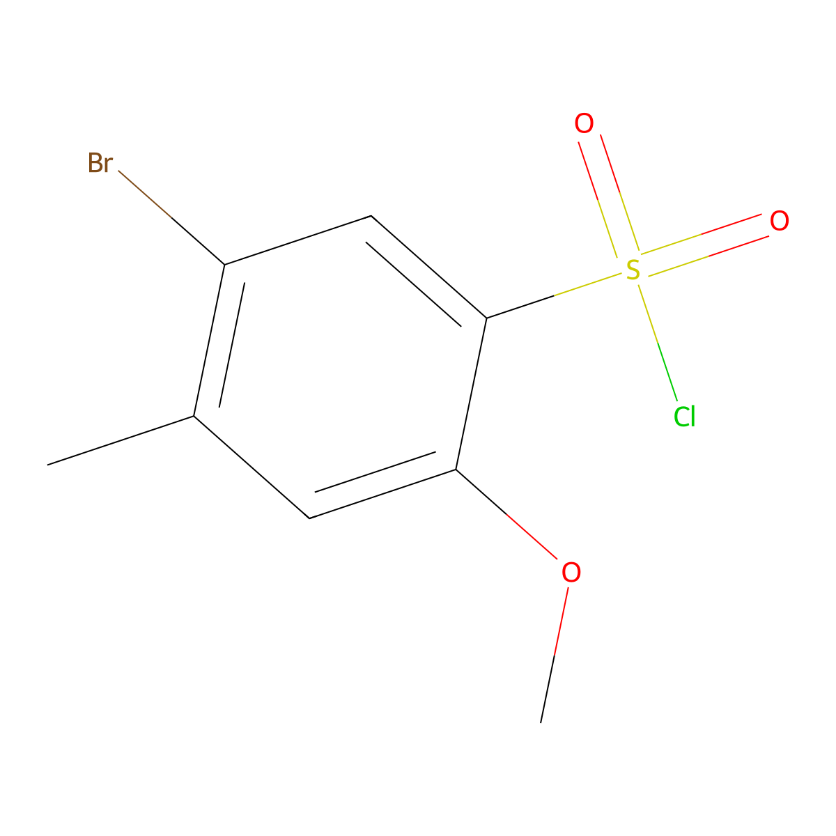 5-Bromo-2-methoxy-4-methylbenzene-1-sulfonyl chloride molecular structure, CAS 808134-00-1