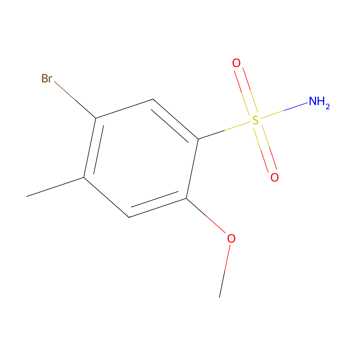 5-Bromo-2-methoxy-4-methylbenzenesulfonamide molecular structure, CAS 808134-01-2