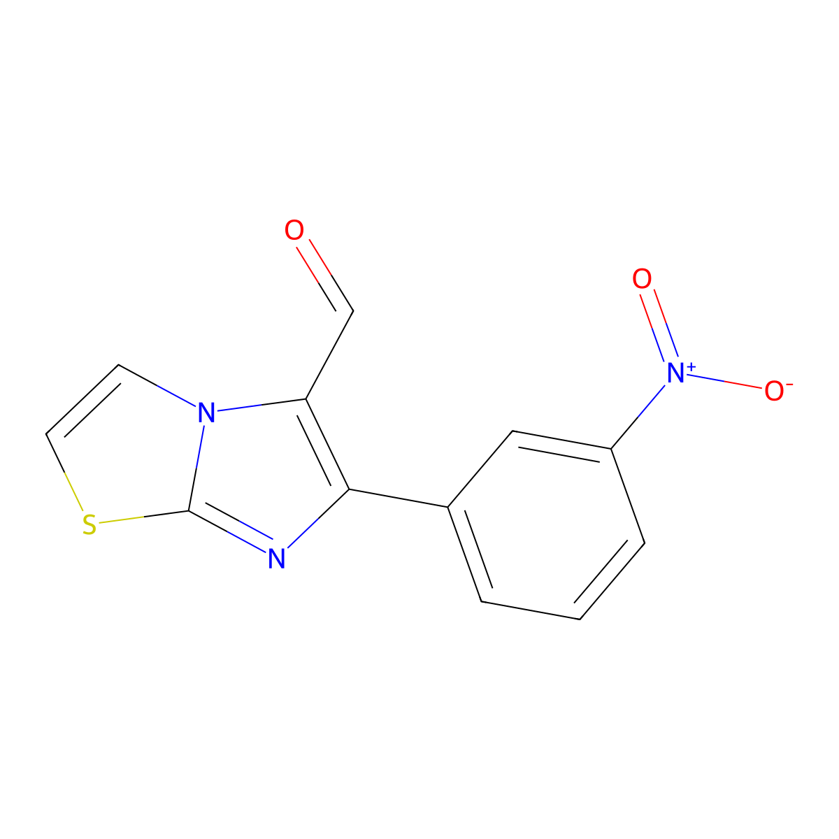 6-(3-Nitrophenyl)imidazo[2,1-b]thiazole-5-carbaldehyde molecular structure, CAS 808139-95-9