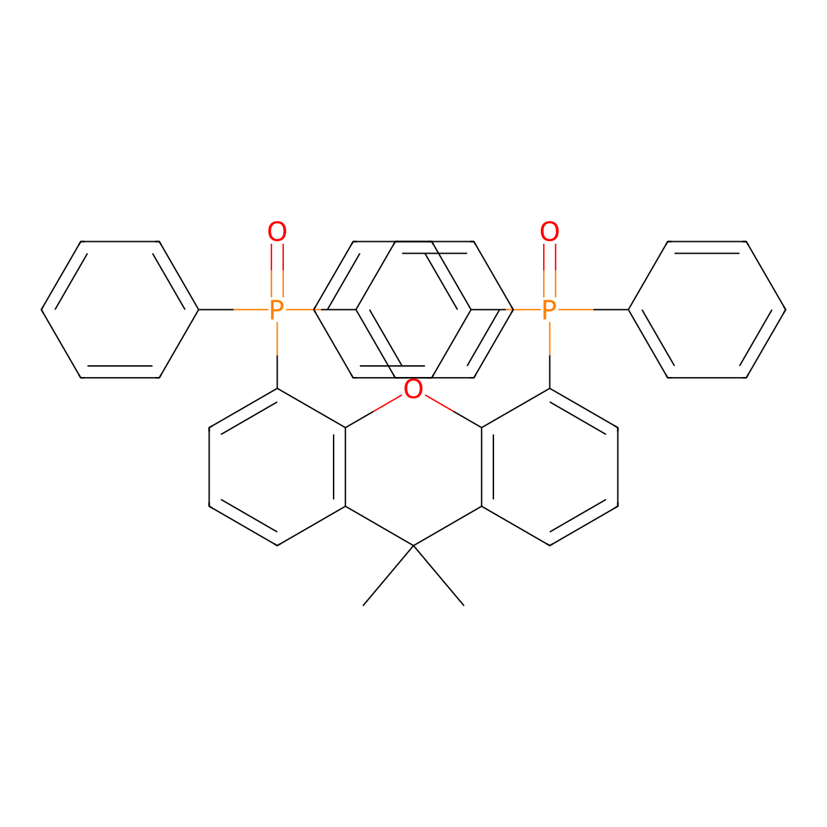 (9,9-Dimethyl-9H-xanthene-4,5-diyl)bis(diphenylphosphine oxide) molecular structure, CAS 808142-24-7