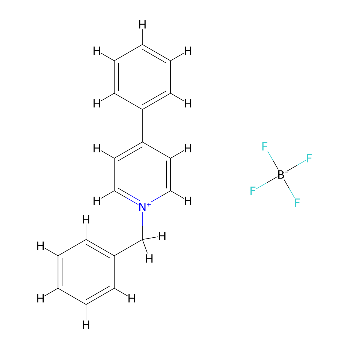 N-Benzyl-4-phenyl pyridinium tetrafluoroborate molecular structure, CAS 80815-19-6