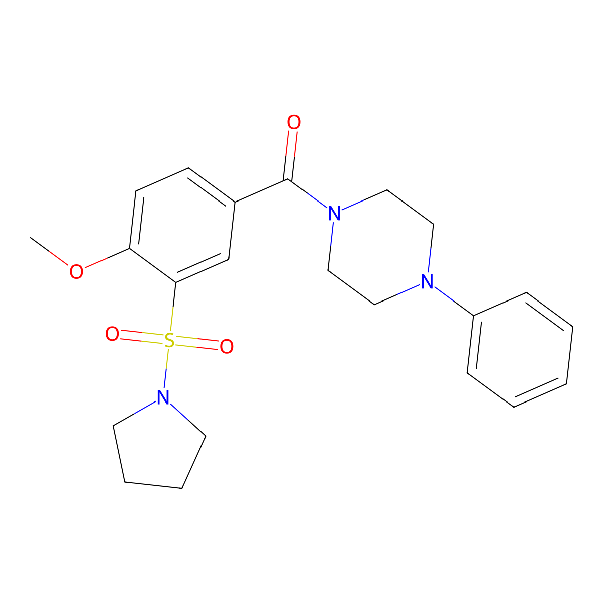 (4-Methoxy-3-pyrrolidin-1-ylsulfonylphenyl)-(4-phenylpiperazin-1-yl)methanone molecular structure, CAS 808156-66-3