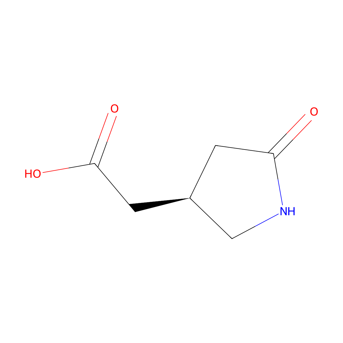 2-((3R)-5-oxopyrrolidin-3-yl)acetic acid molecular structure, CAS 808157-06-4