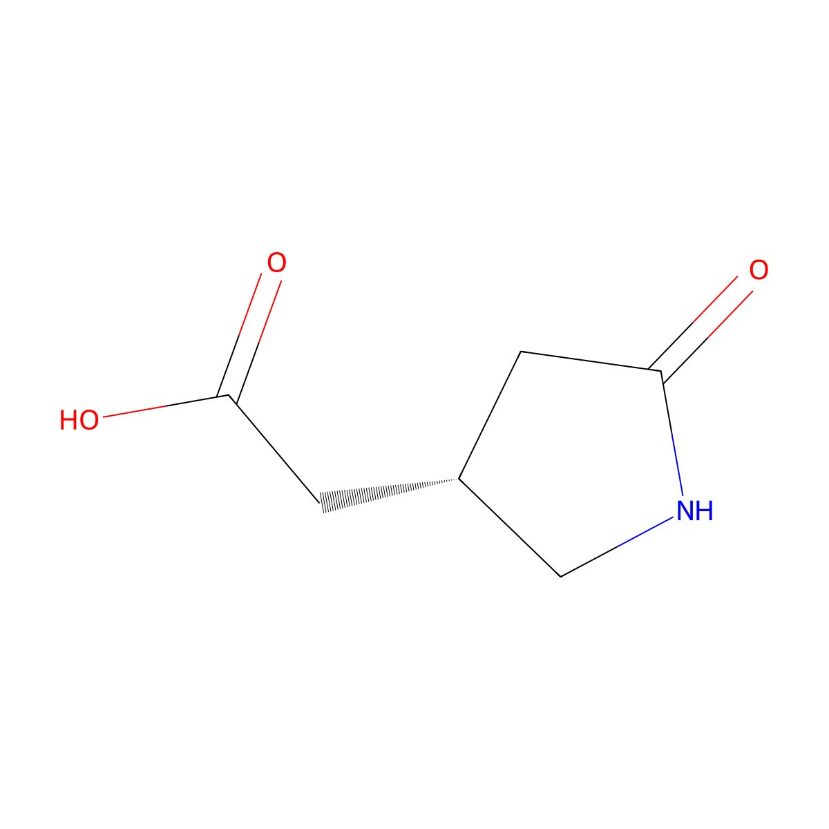 (3S)-5-Oxo-3-pyrrolidineacetic acid molecular structure, CAS 808157-23-5