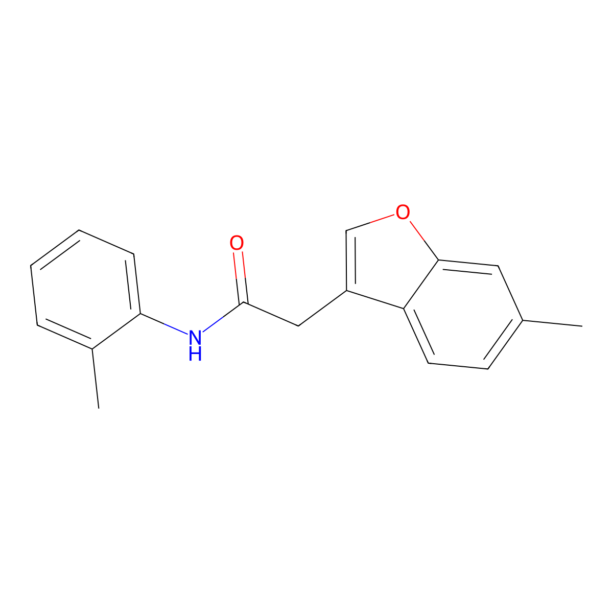 2-(6-methyl-1-benzofuran-3-yl)-N-(2-methylphenyl)acetamide molecular structure, CAS 808159-85-5