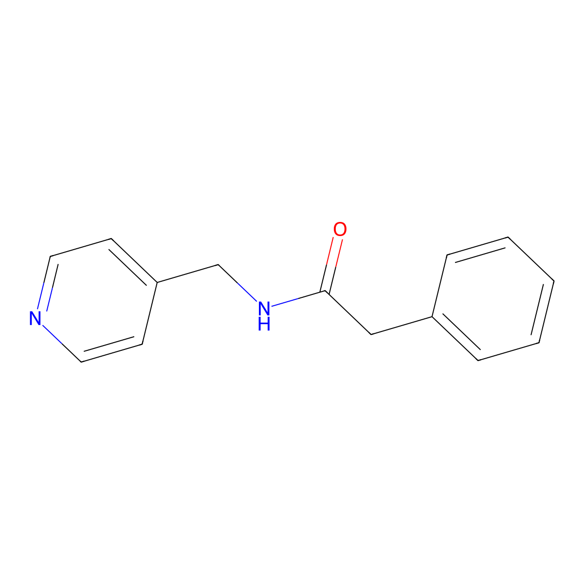 Benzeneacetamide, N-(4-pyridinylmethyl)- molecular structure, CAS 80818-98-0