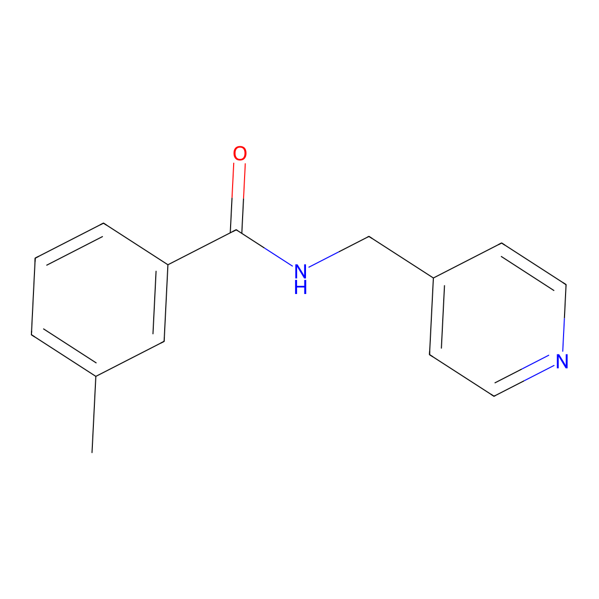 3-methyl-N-(pyridin-4-ylmethyl)benzamide molecular structure, CAS 80818-99-1