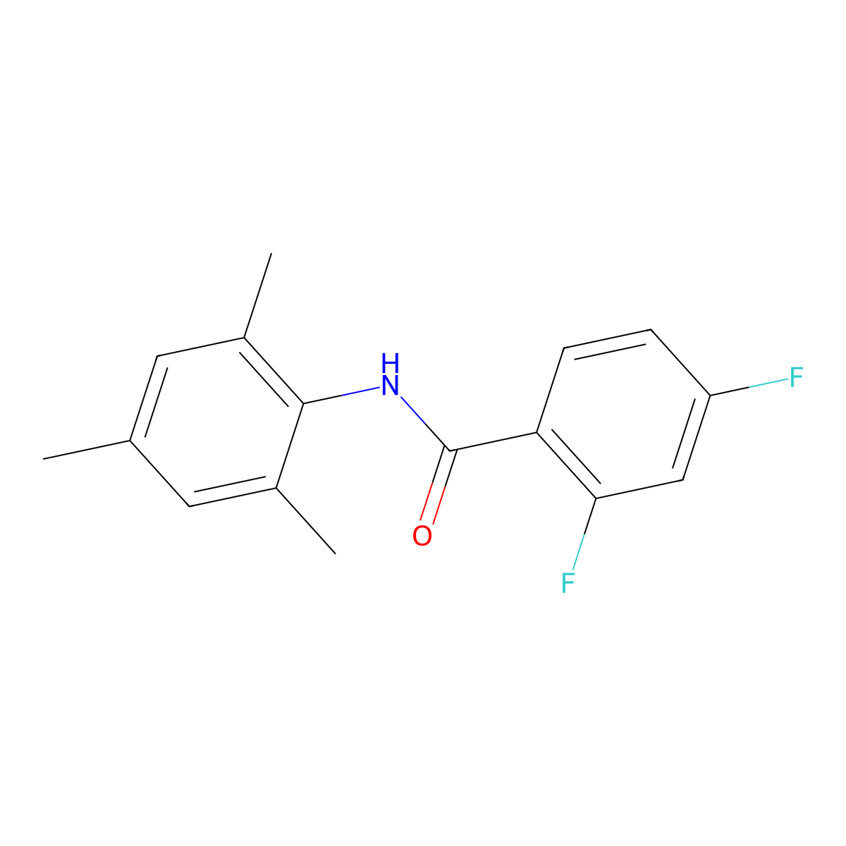 2,4-difluoro-N-mesitylbenzamide molecular structure, CAS 808182-10-7
