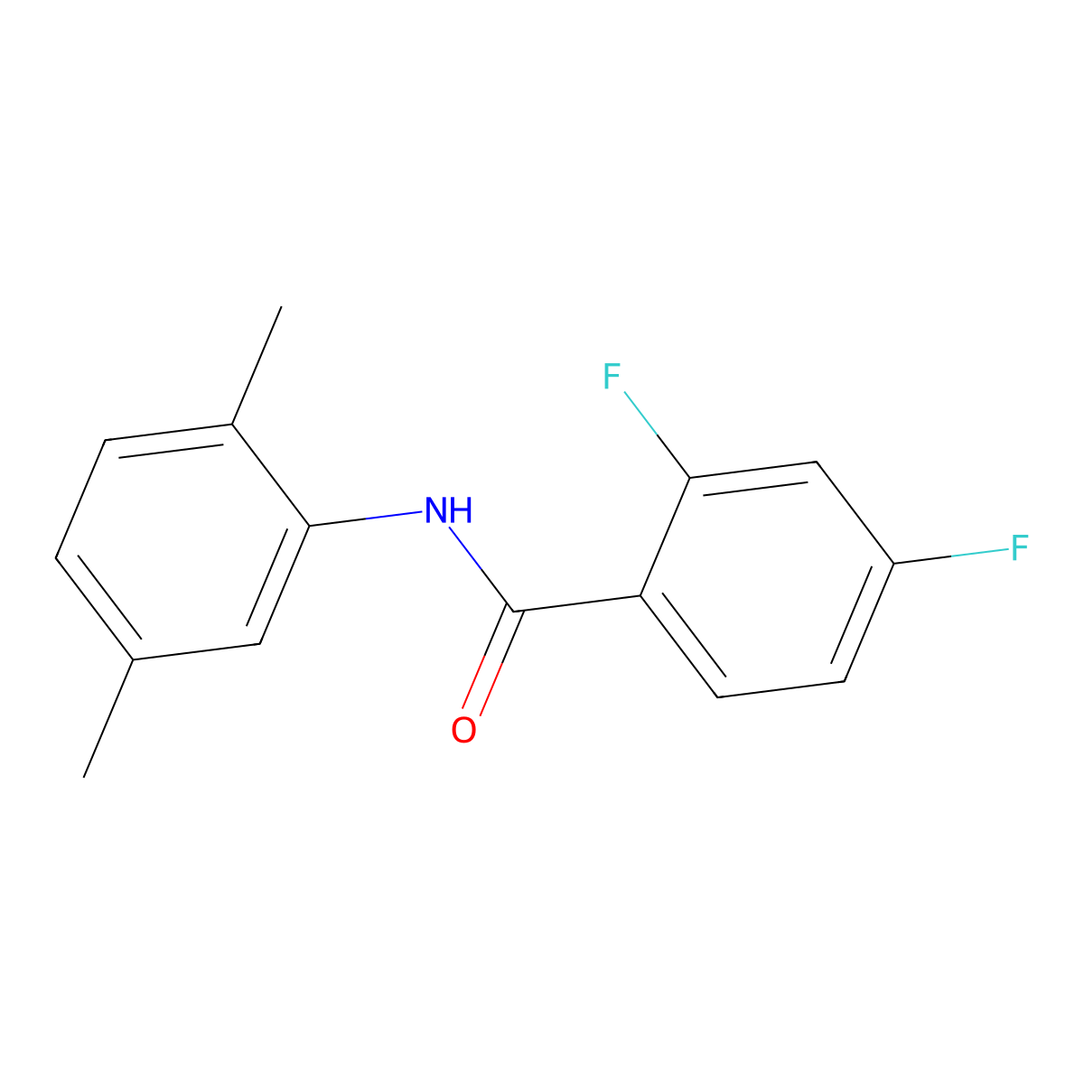 N-(2,5-dimethylphenyl)-2,4-difluorobenzamide molecular structure, CAS 808187-35-1