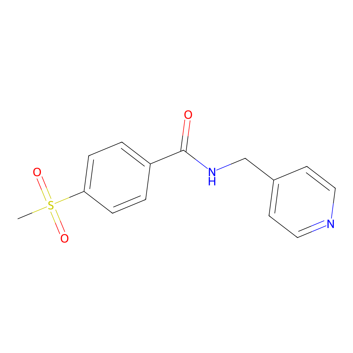 Benzamide, 4-(methylsulfonyl)-N-(4-pyridinylmethyl)- molecular structure, CAS 80819-01-8