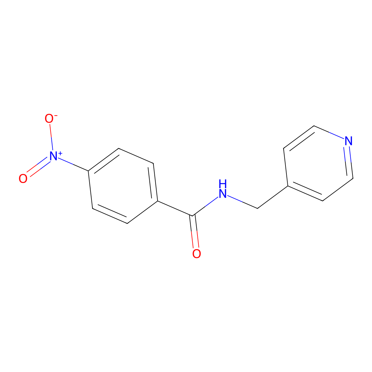 4-nitro-N-(pyridin-4-ylmethyl)benzamide molecular structure, CAS 80819-02-9