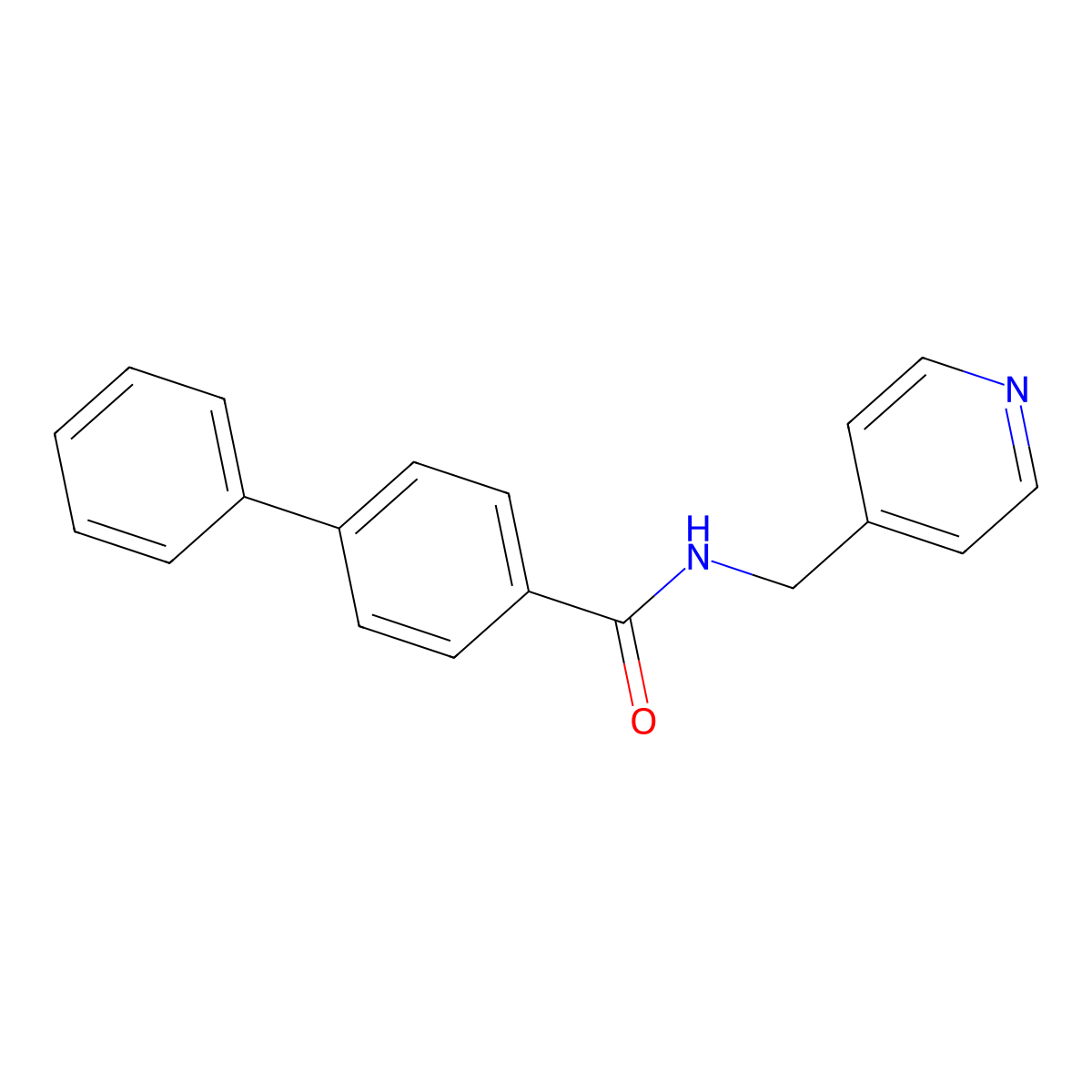 4-phenyl-N-(pyridin-4-ylmethyl)benzamide molecular structure, CAS 80819-03-0