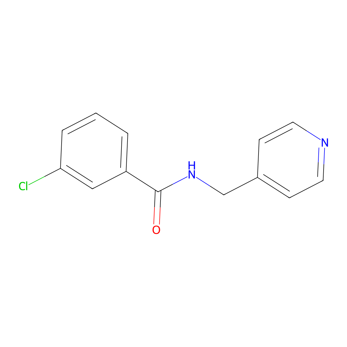3-chloro-N-(pyridin-4-ylmethyl)benzamide molecular structure, CAS 80819-04-1