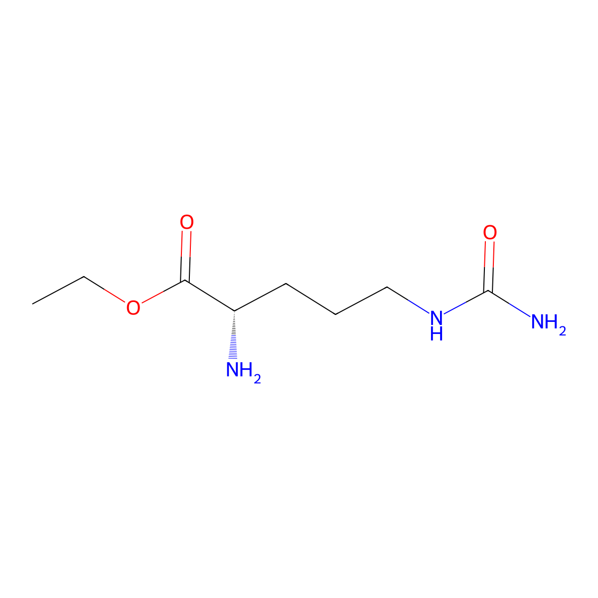 ethyl (2S)-2-amino-5-(carbamoylamino)pentanoate molecular structure, CAS 80822-58-8