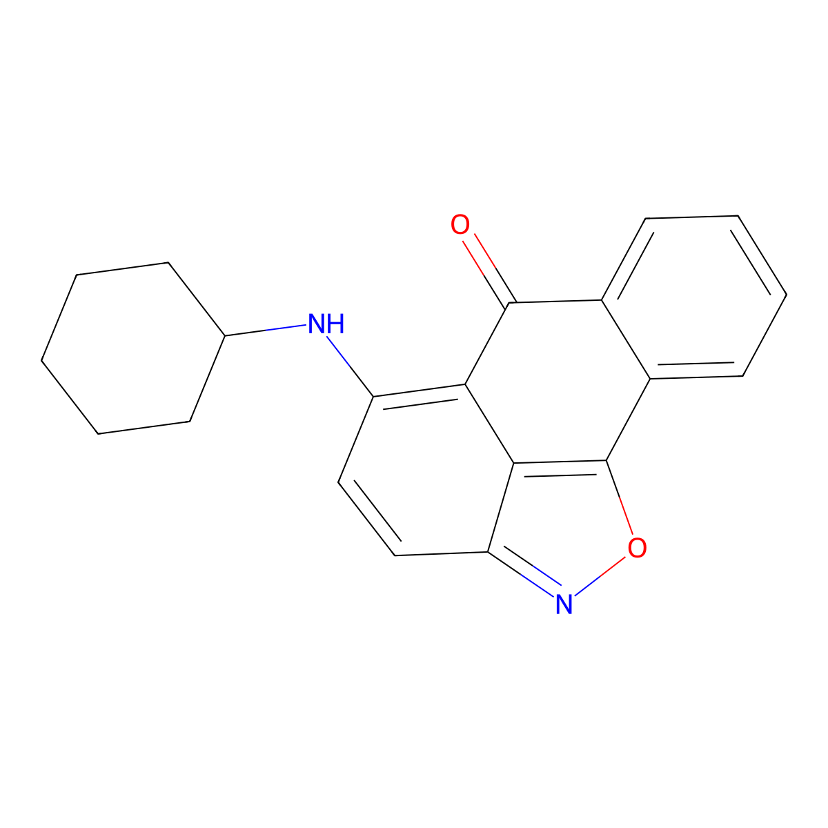 5-(cyclohexylamino)-6H-anthra[1,9-cd]isoxazol-6-one molecular structure, CAS 80825-47-4