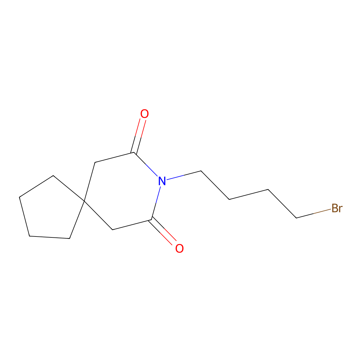 8-(4-Bromobutyl)-8-azaspiro(4.5)decane-7,9-dione molecular structure, CAS 80827-62-9