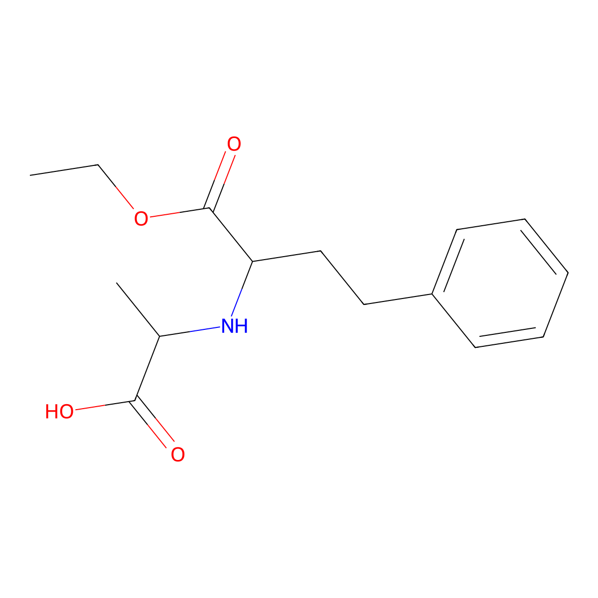 2-[(1-ethoxycarbonyl-3-phenyl-propyl)amino]propanoic Acid molecular structure, CAS 80828-26-8